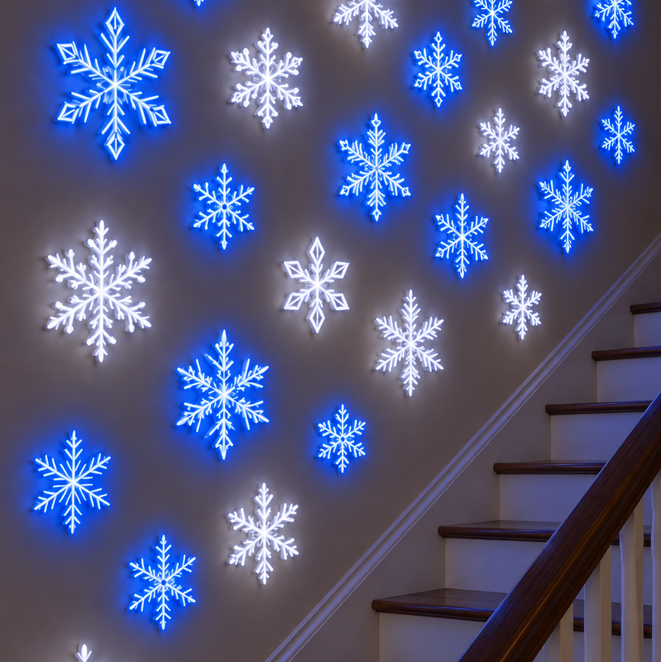 ❄️ 24PCS LED Snowflake Wall Lights